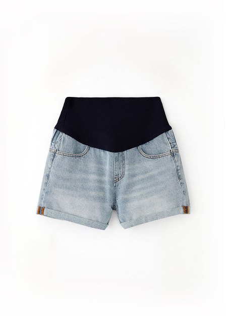 Cuffed Maternity Denim Shorts