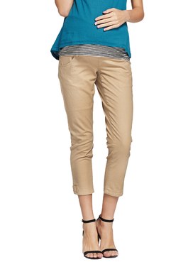 Cool Touch Maternity Ankle Biter Pants - Khaki
