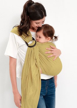 Solid Linen Baby Ring Sling - Olive