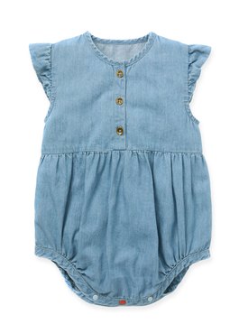 Baby Ruffle S/L Bodysuit - Blue