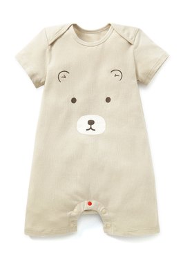 Little Bear Baby Cotton S/S Romper - Khaki