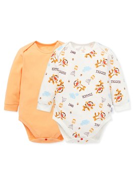 Disney Tigger Baby Cotton L/S Bodysuit 2 Pcs Pack - Orange