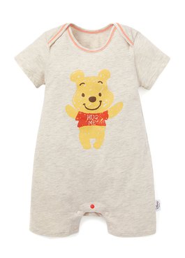 Disney Winnie The Pooh Baby Cotton S/S Romper - Cream