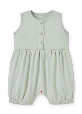 Button Front Baby Sleeveless Romper - Sage Green