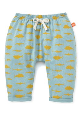 Twinkle Stars Baby Cotton Rolled Up Pants - Blue Grey