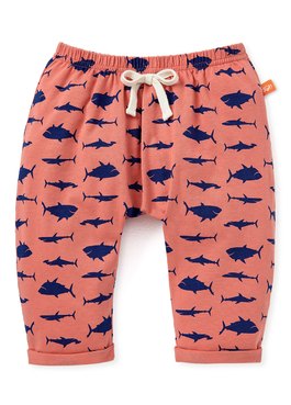 Twinkle Stars Baby Cotton Rolled Up Pants - Orange