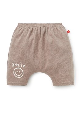Baby Cotton Half Pants-Smile - Khaki