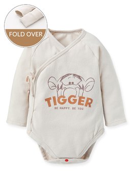 Disney Tigger Newborn Cotton L/S Bodysuit - Khaki