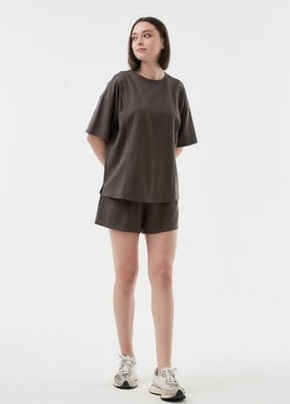 Loose-Fit Cooling Maternity & Nursing Top - Charcoal