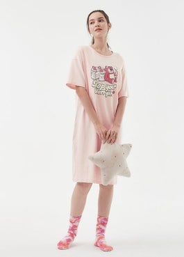 Disney Lotso Loves Dessert Maternity & Nursing Pyjama Dress - Pink