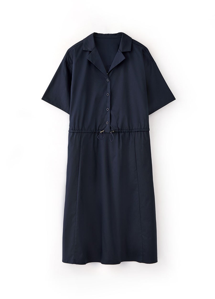 Collared Tie Waist Maternity & Nursing Short Sleeve Dress