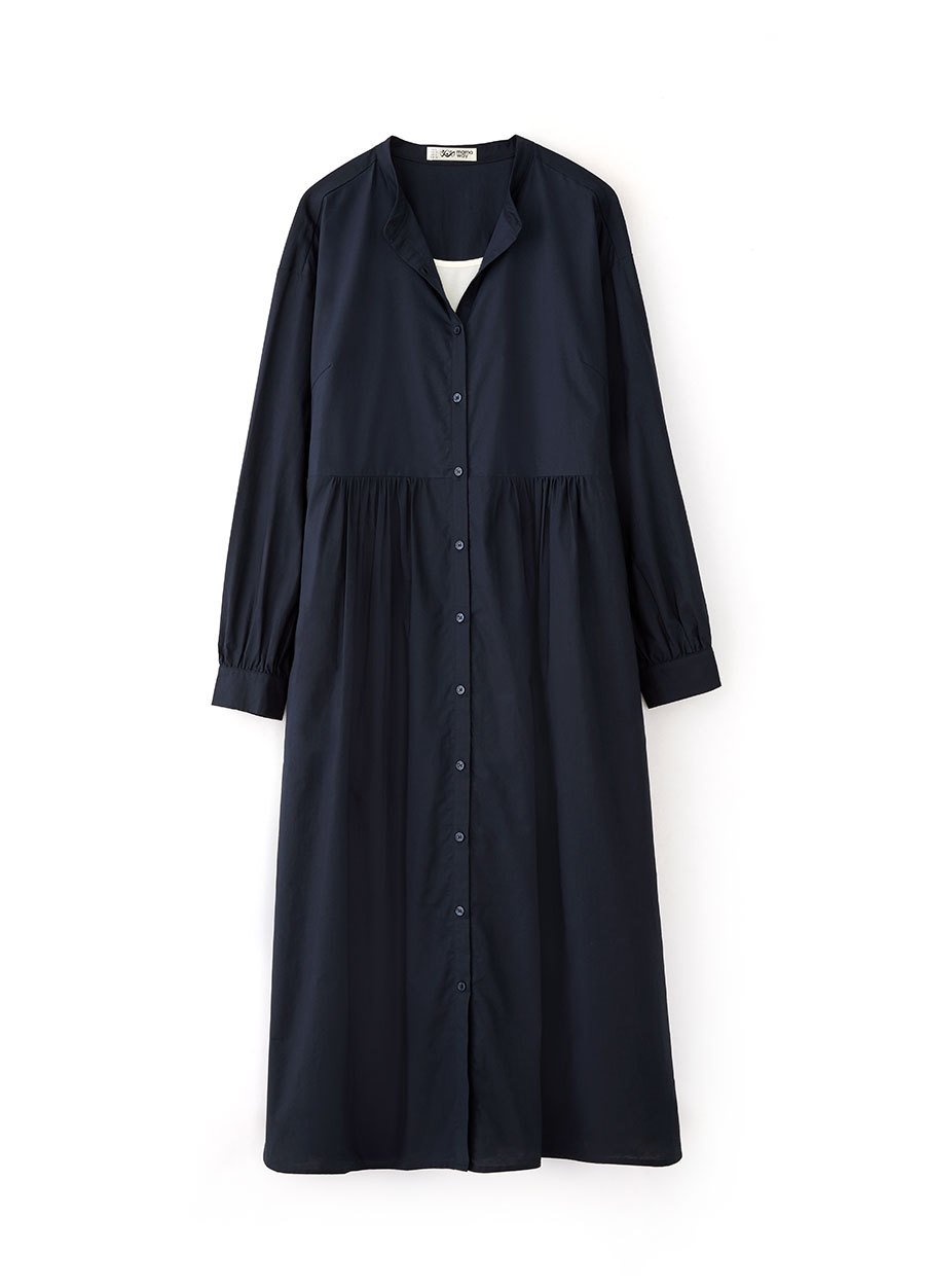 Cotton Long Sleeve Maternity & Nursing Shirt Dress