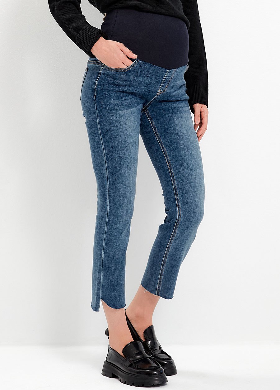 Insider Crop Step Fray Maternity Slim Jeans