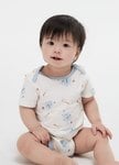 Blue Elephant Baby Cotton Short Sleeve Bodysuit 2 Pcs Pack