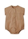 Button Down Baby Short Sleeve Romper