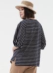 Striped Puff Sleeve Maternity & Nursing Top