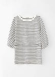 Striped Puff Sleeve Maternity & Nursing Top