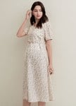 Floral Print Puff Sleeve Maternity & Nursing Dress