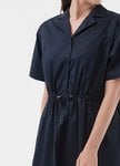 Collared Tie Waist Maternity & Nursing Short Sleeve Dress