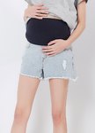 Raw Hem Maternity Denim Shorts