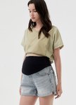 Cuffed Maternity Denim Shorts