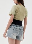 Cuffed Maternity Denim Shorts