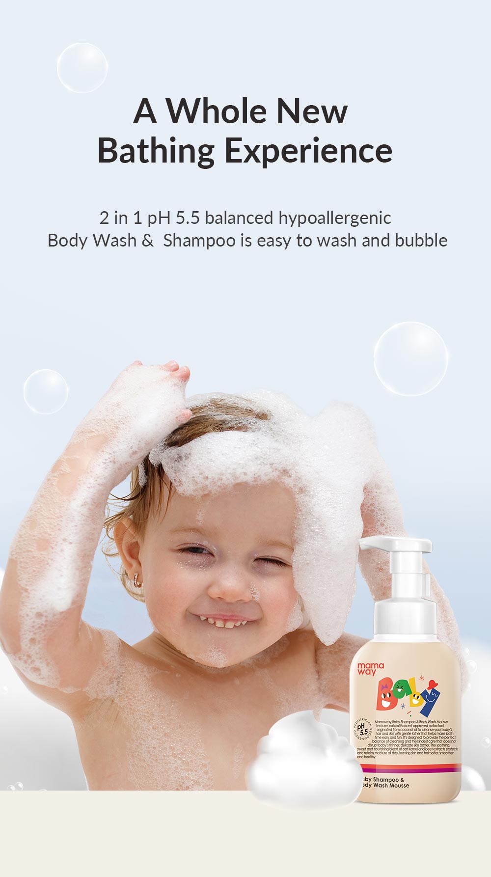 Baby Shampoo & Body Wash Mousse- refill Mousse