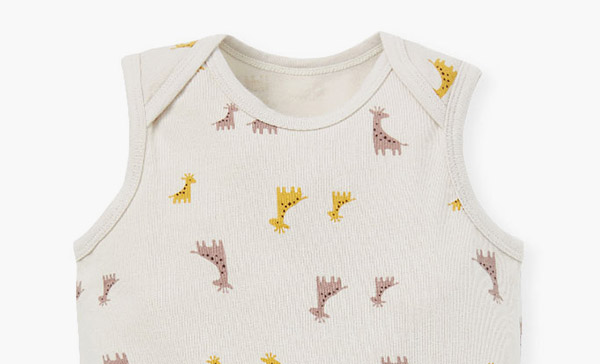 Giraffe Baby Cotton S/L Bodysuit 2 Pcs Pack