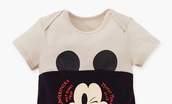 Disney Mickey Black & White Baby Cotton S/S Romper