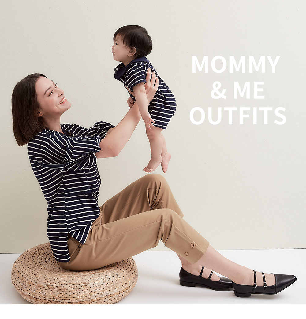 Striped Puff Sleeve Maternity & Nursing Top 